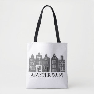 Tote Bag Amsterdam Met Hollandais Village Coloré