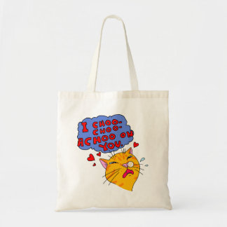 Tote Bag Amusant Chat Orange Qui T'Aime Style Cartoon