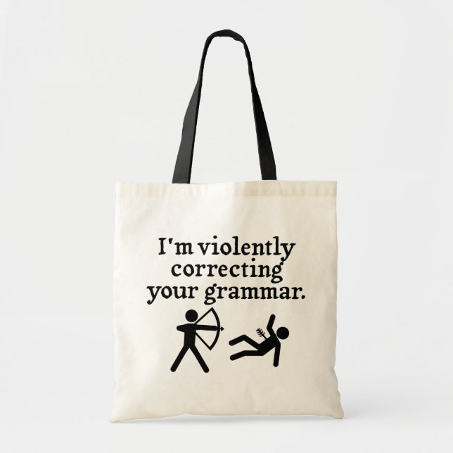 Tote Bag Amusant "Correction Silencieuse De Votre Grammaire (Devant)