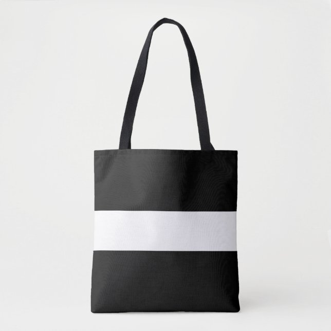 Tote Bag Amusant professionnel large noir blanc rayures nau (Devant)