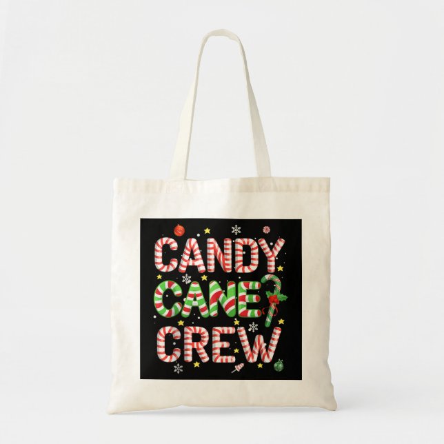 Tote Bag Amusant Sucre de canne Crew Noël bonbon Lover X-ma (Devant)