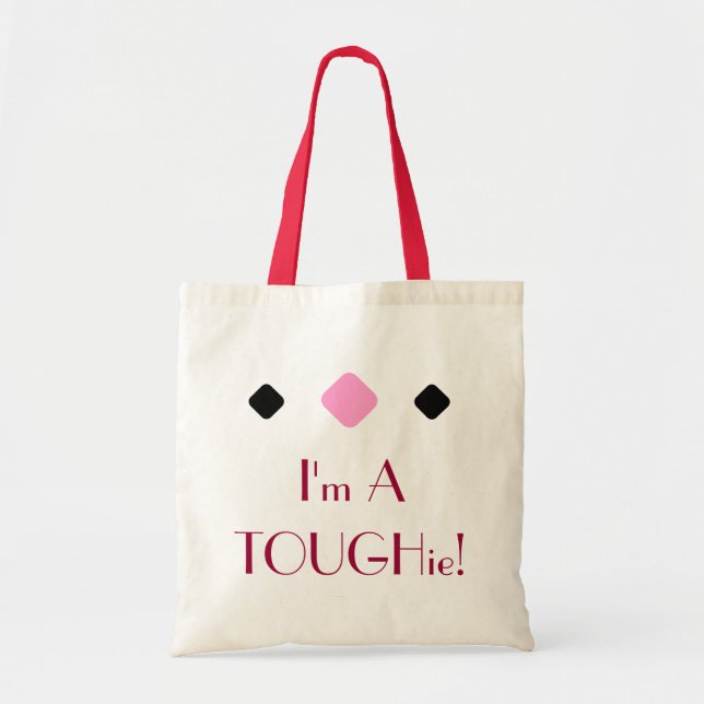 Tote Bag Amusant TOUGHie Citation à motif diamant (Devant)