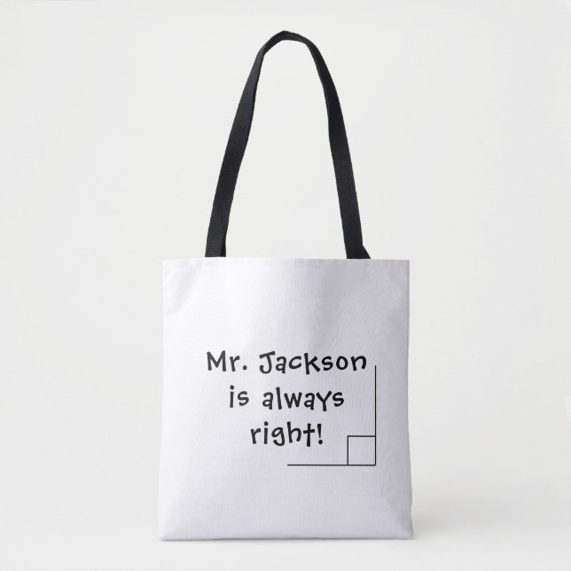 Tote Bag Amusante blague de professeur de mathématiques (Devant)