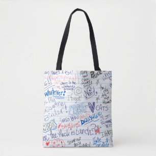 Tote Bag Amusants Carnet École d'ennui Doodle Art