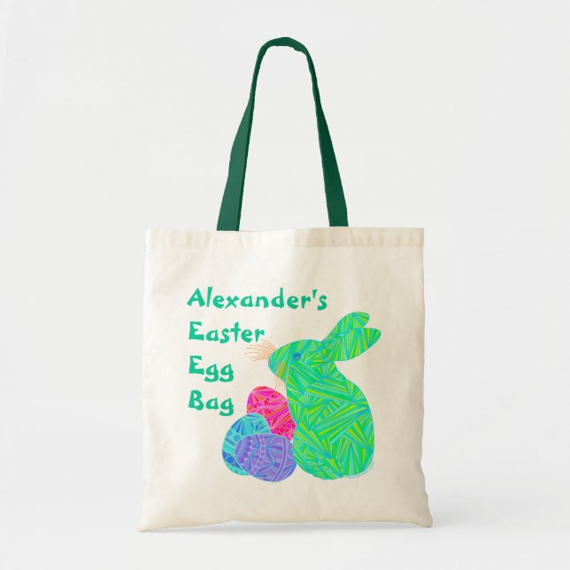 Tote Bag Amusement vert personnalisé par Z de lapin et (Devant)