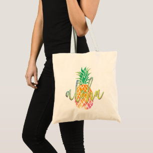 Tote Bag ananas à l'aquarelle aloha