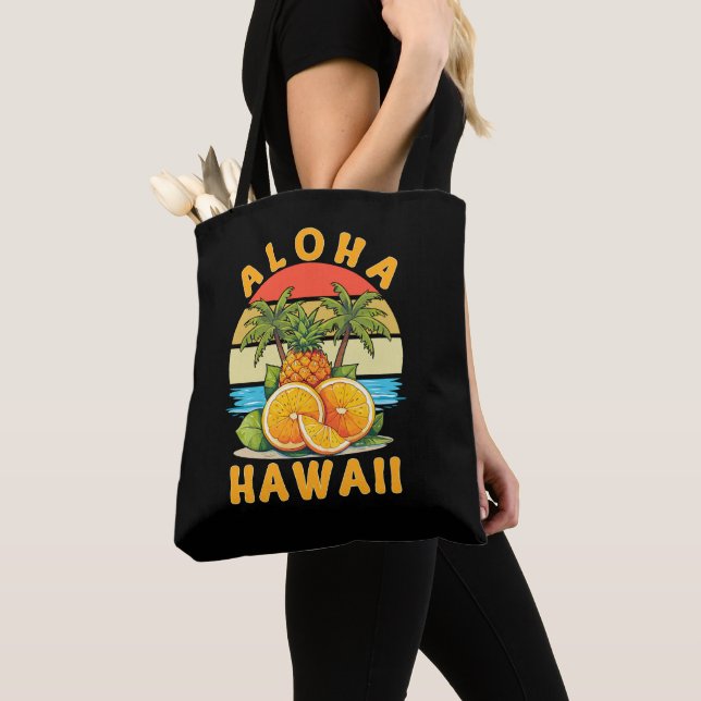 Tote Bag Ananas Aloha Hawaii (De près)