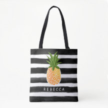 Ananas Tropical à la mode Noir Blancs