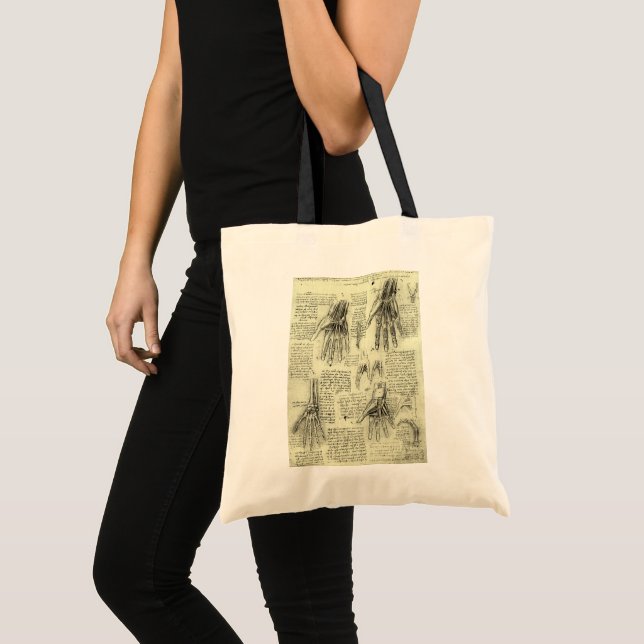 Tote Bag Anatomie de la main humaine par Léonard de Vinci (Devant (produit))