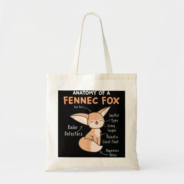 Tote Bag Anatomie D'Une Fennec Fox Cute Fox Lover Don Fenne (Devant)