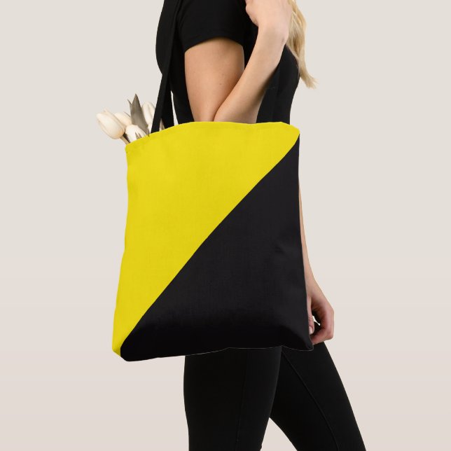 Tote Bag Ancap drapeau Anarchocapitalisme jaune et noir (De près)
