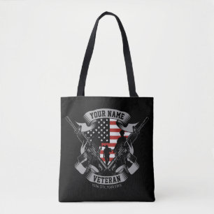 Tote Bag Ancien combattant américain personnalisé Fière Vet