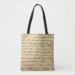 Tote Bag Ancien manuscrit du 1700 siècle écrit à l'encre 