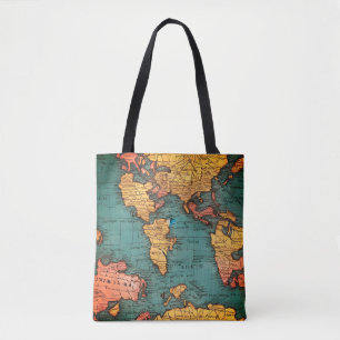 Tote Bag Ancienne carte du monde écologique