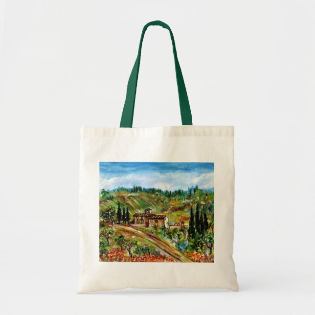 TOTE BAG ANCIENNE FERME EN PAYSAGE TUSCANIQUE DE CHIANTI (Devant)