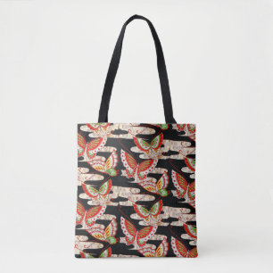 Tote Bag ANCIENS BULLETINS JAPONAIS Rouge Noir Blanc