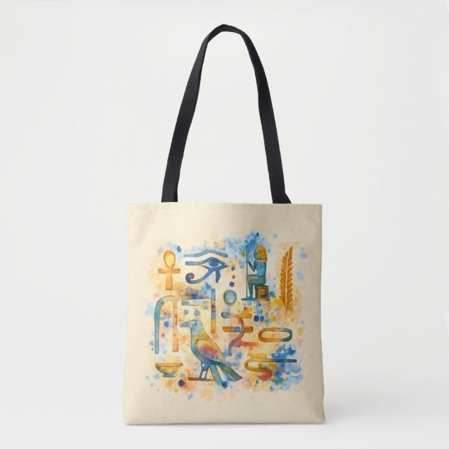Tote Bag Ancient Egyptian Hieroglyph Eye of Horus, Pharaoh  (Devant)