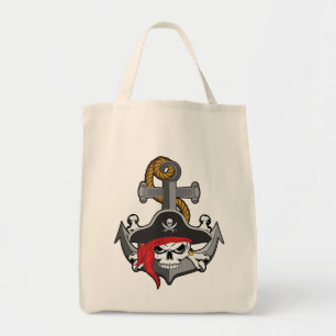 Tote Bag Ancre du crâne pirate
