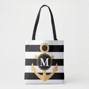 Tote Bag Ancre et bandes