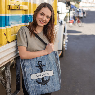 Tote Bag Ancre Naútíque Bleu Marine Enseignant Retour à l'é