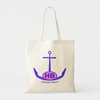 Tote Bag Ancre nautique Deux lettres Plage rose bleu ovale