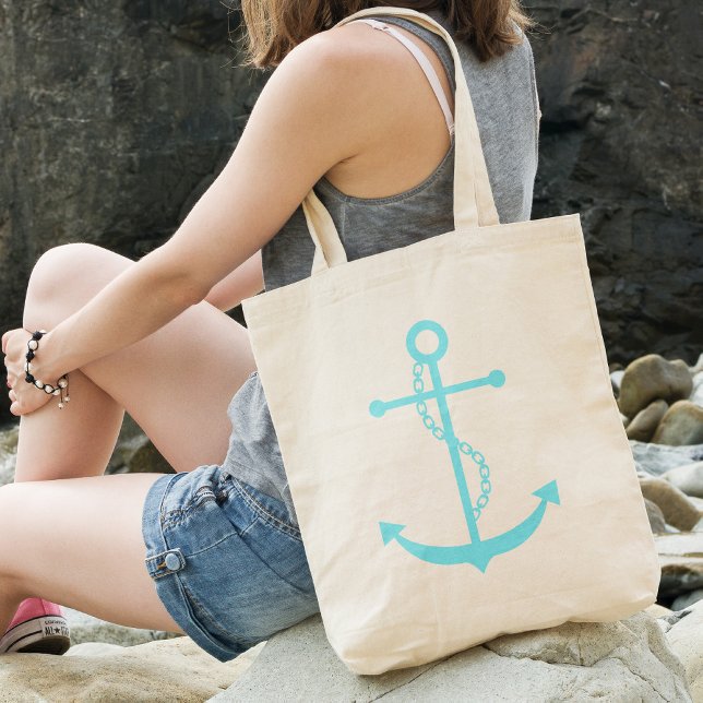 Tote Bag Ancre verte à la menthe (Créateur téléchargé)