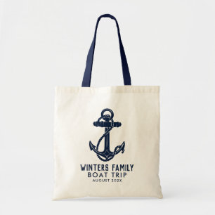 Tote Bag Ancres nautiques personnalisées Famille Voyage nau