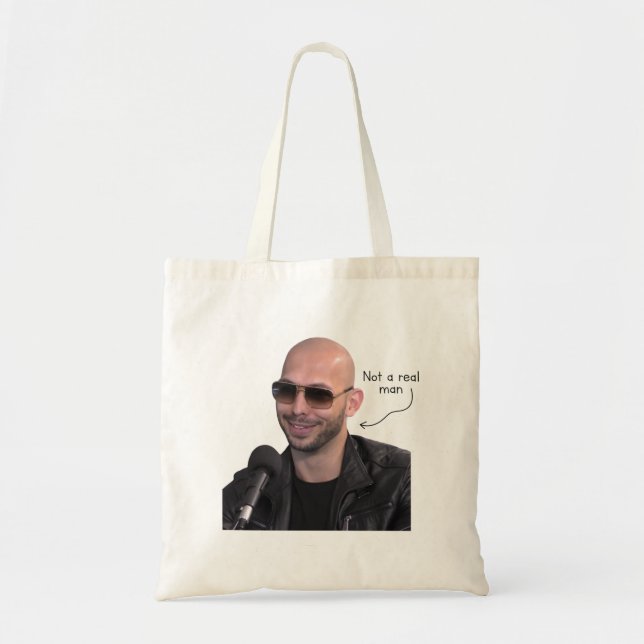 Tote Bag Andrew Tate n'est pas un vrai homme (Devant)