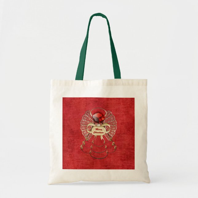 Tote Bag Ange de Joyeux Noël - rouge (Devant)