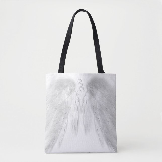 Tote Bag ANGEL AILES Monogramme blanc (Devant)