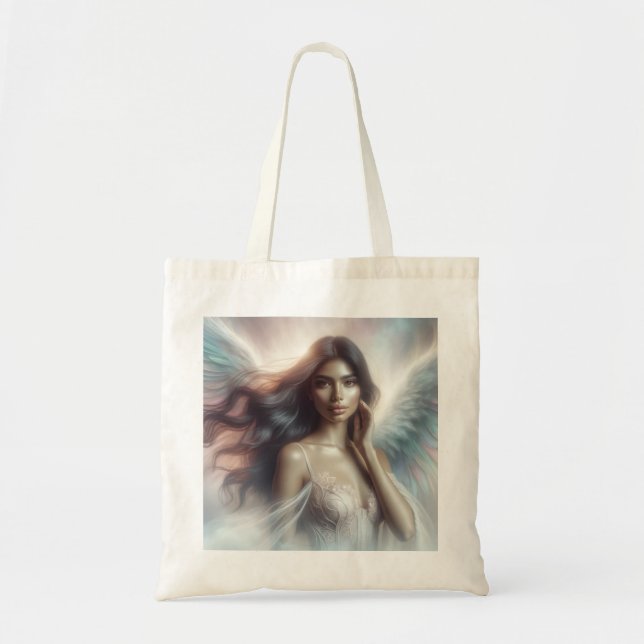 Tote Bag Angel avec cheveux longs foncés (Devant)