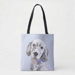 Tote Bag Anglais Setter Blue Belton Peinture Chien Art