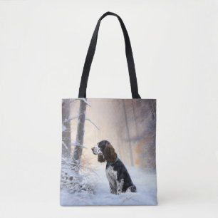 Tote Bag Anglais Springer Spaniel Laissez-le neiger Noël