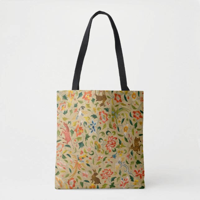 Tote Bag Animal Antique Cheval Oiseau Deer Rabbit (Devant)