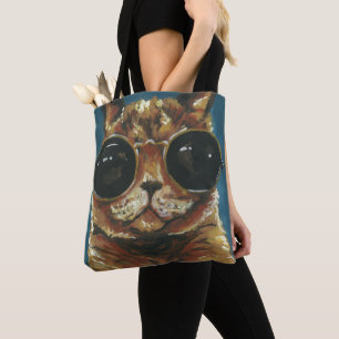 Tote Bag Animal pimpant   Kitty dans des lunettes de soleil