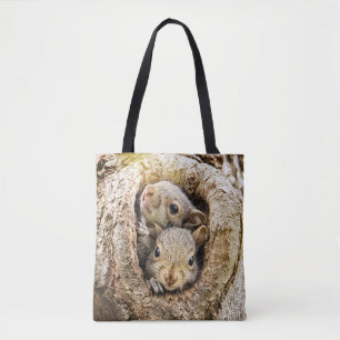 Tote Bag Animaux de bébés cutest Écureuils curieux