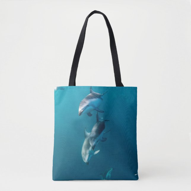 Tote Bag Animaux de bébés cutest | Famille de dauphins (Devant)