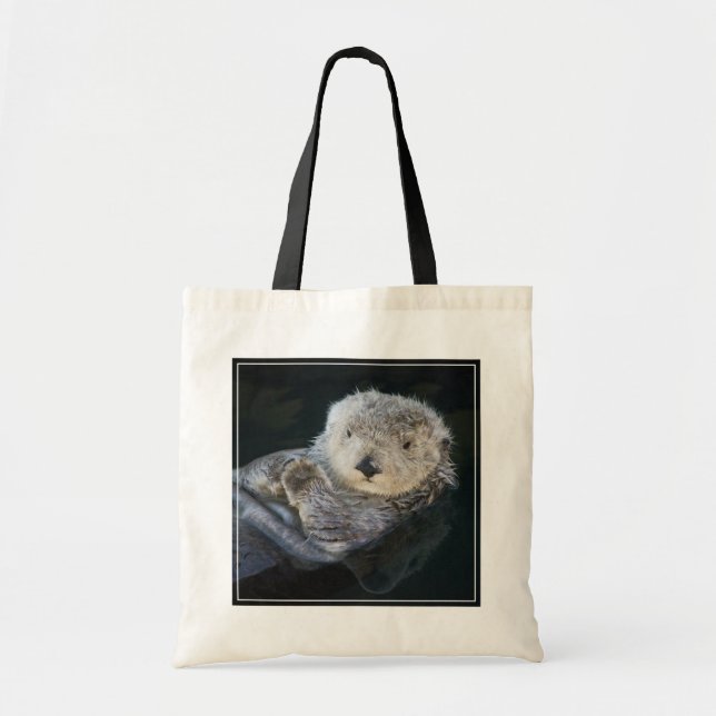 Tote Bag Animaux de bébés cutest | Flottant de Loutres de m (Devant)