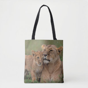 Tote Bag Animaux de bébés cutest   Lion Cub & Mother