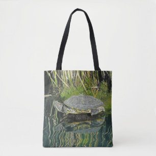 Tote Bag Animaux de la tortue avec Réflexion de l'eau Natur