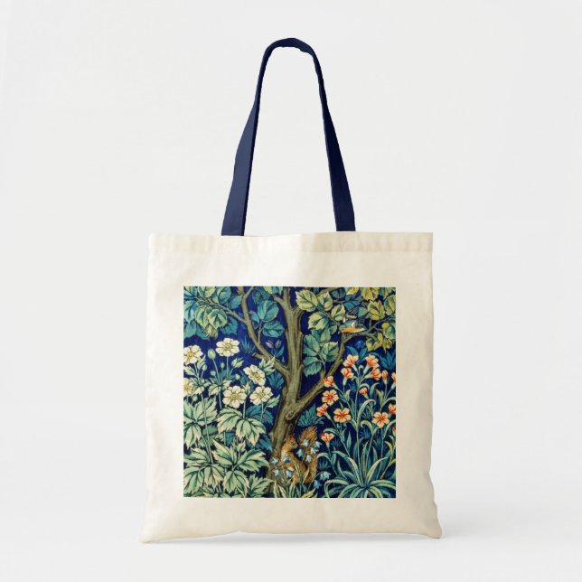 Tote Bag Animaux et fleurs, forêt, William Morris (Devant)
