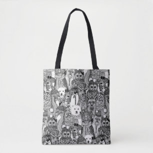 Tote Bag animaux festifs noirs