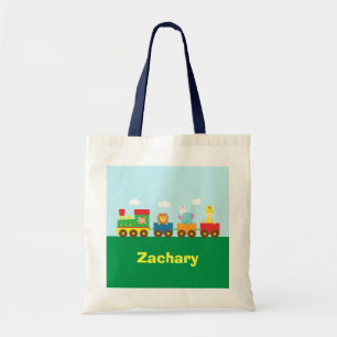 Tote Bag Animaux Mignons et Colorés Train pour Enfants