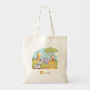 Tote Bag Animaux sauvages de safari mignons et colorés pour