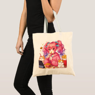 Tote Bag Anime Bliss : Fille, Pommes de terre et Animal de