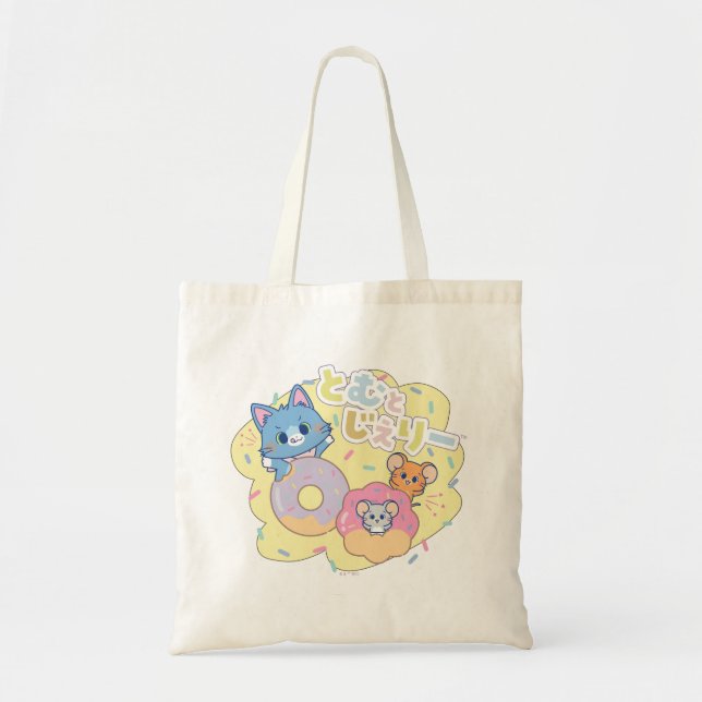 Tote Bag Anime Donut délice avec Tom, Jerry et Tuffy (Devant)