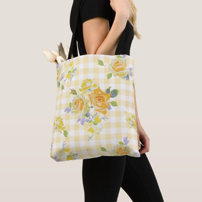 Tote Bag Anja buttercup En vichy (De près)