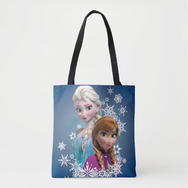 Tote Bag Anna et Elsa| Les flocons de neige (Devant)