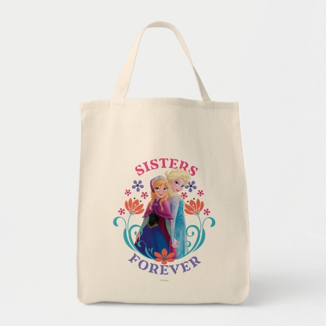 Tote Bag Anna et Elsa | Soeurs aux fleurs (Devant)