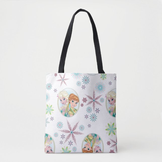 Tote Bag Anna et Elsa| Souhait d'anniversaire (Devant)